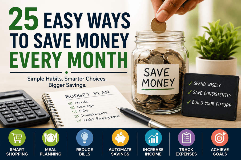 25 ways to save money every month